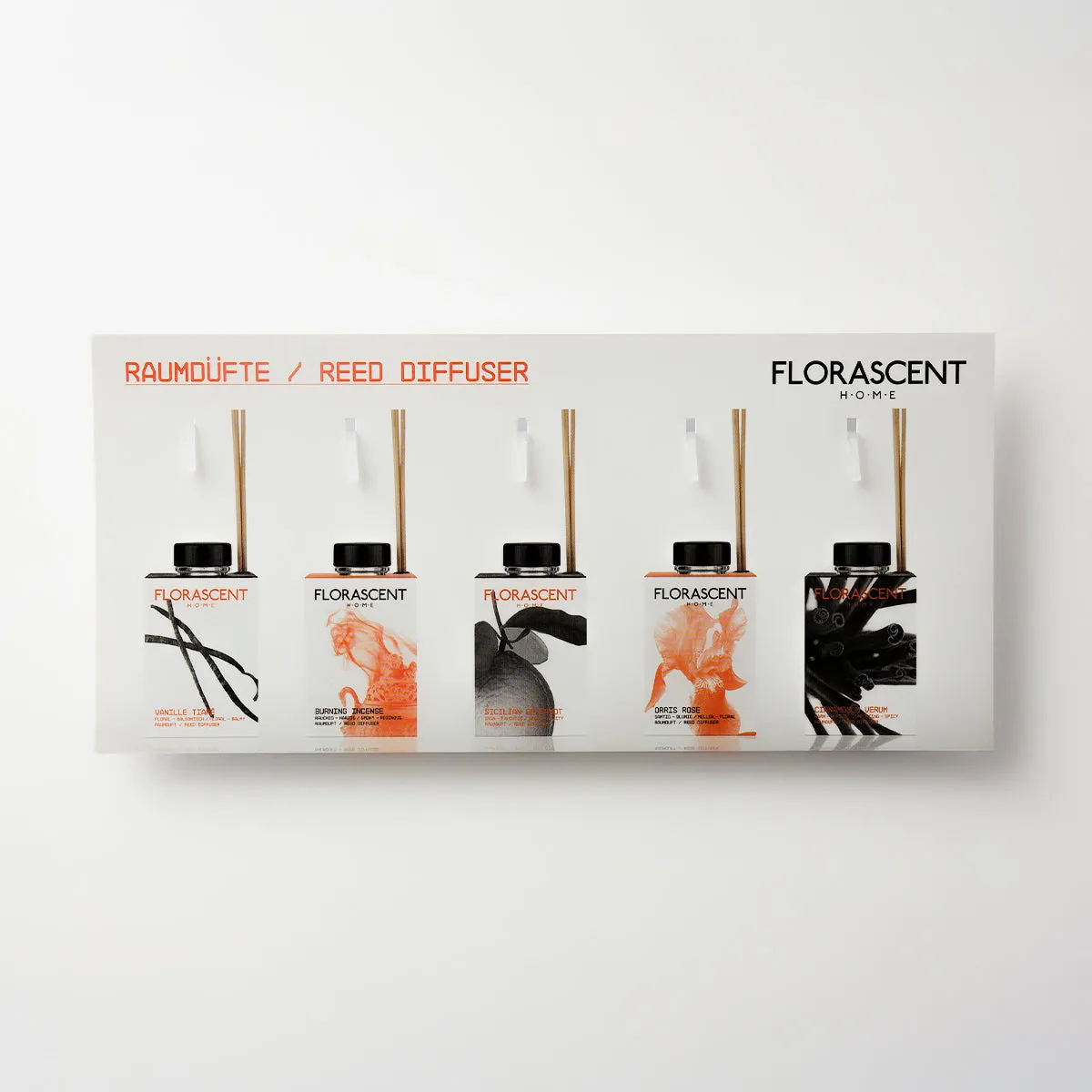 Florascent The Cubes rumduft prøvesæt 5 stk træ