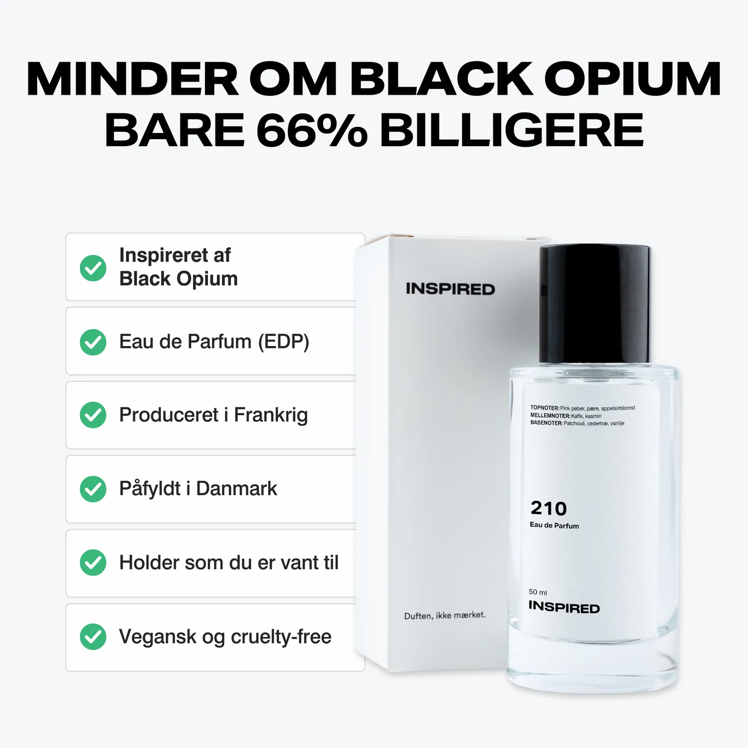 Inspired Parfume 210 parfume inspireret af Black Opium kaffe